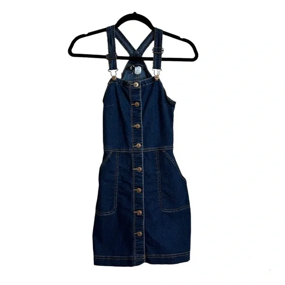Divided Denim Overall Mini Dress Size 2 Casual Y2k - Picture 2 of 4